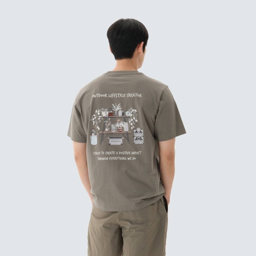 [BTS V Pick]26 Summer Snow Peak Cotton Botanic Graphic Short Sleeve T-shirt