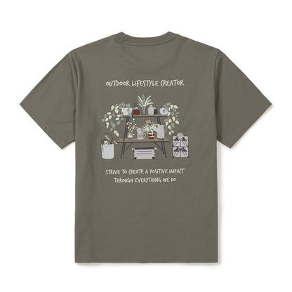 [BTS V Pick]26 Summer Snow Peak Cotton Botanic Graphic Short Sleeve T-shirt