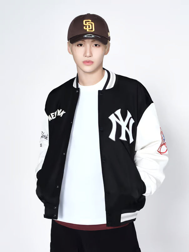 [Aespa Karina, TWS & Ive Gaeul Pick] 26SS MLB Signature Nylon Varsity Jacket New York Yankees