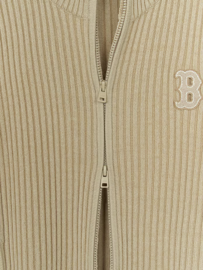 [Karina Pick] 25FW MLB Women's Basic Vintage Lip Zip-Up Cardigan