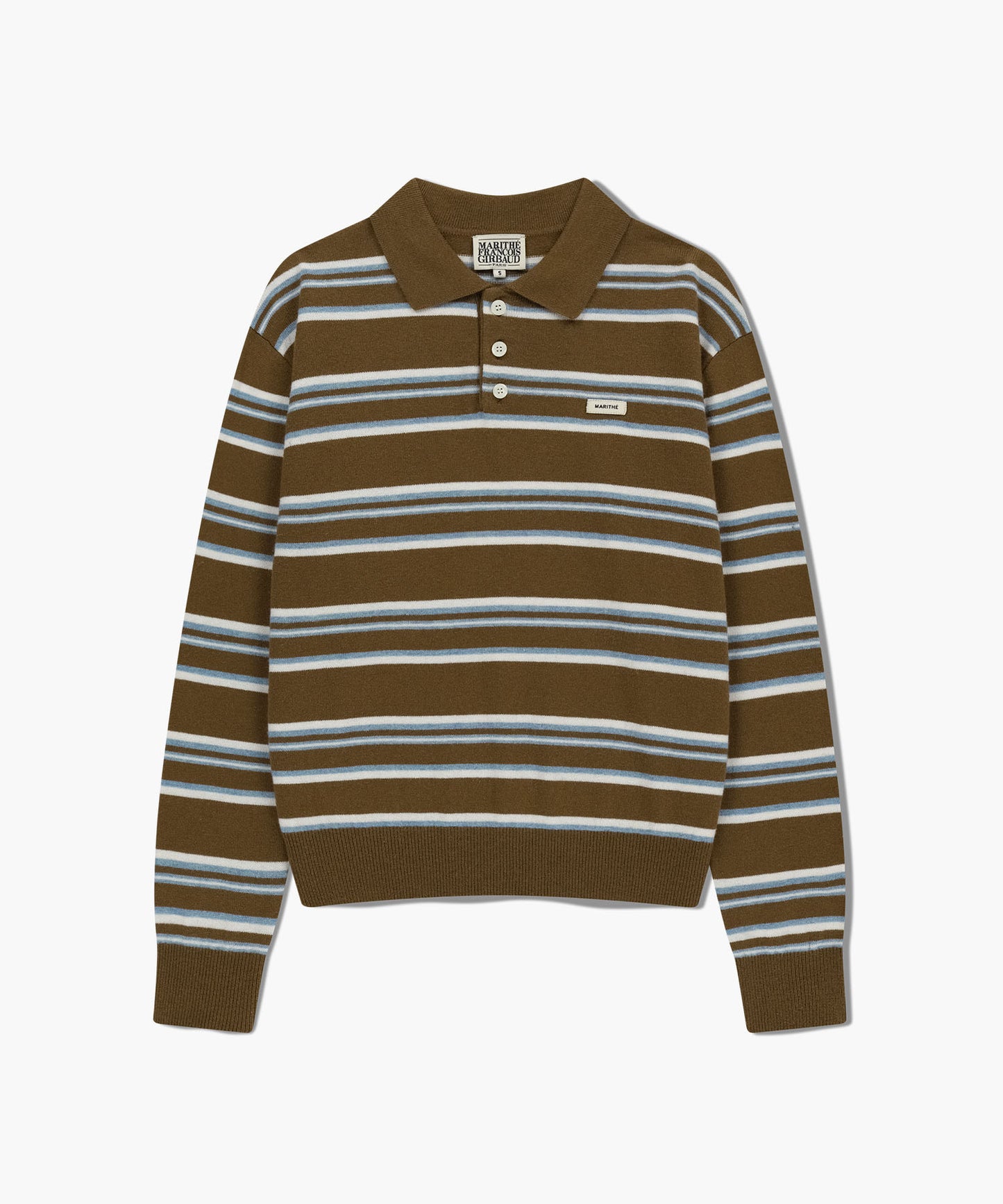 [Worn by Cha Eunwoo] Marithé et François Girbaud Regular Logo Stripe Polo Knit