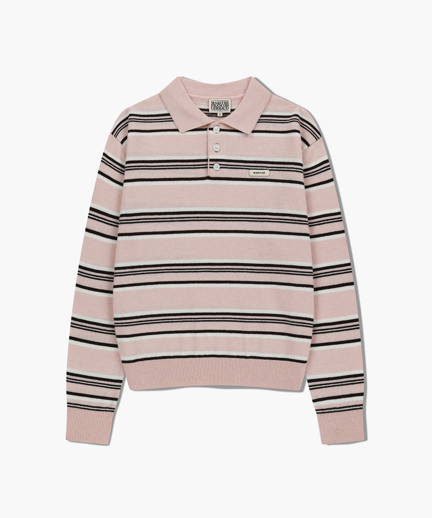 [Worn by Cha Eunwoo] Marithé et François Girbaud Regular Logo Stripe Polo Knit
