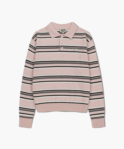[Worn by Cha Eunwoo] Marithé et François Girbaud Regular Logo Stripe Polo Knit