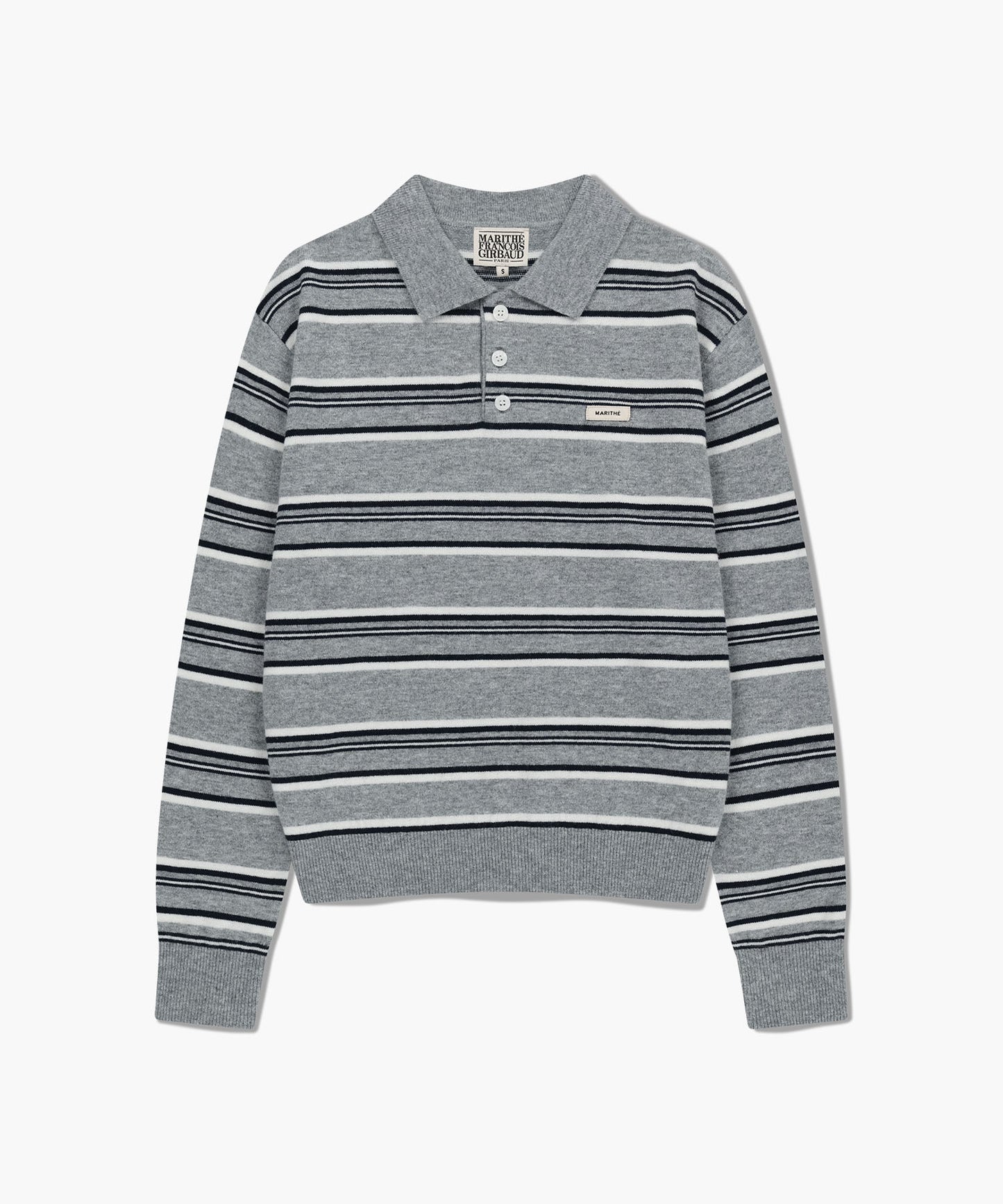 [Worn by Cha Eunwoo] Marithé et François Girbaud Regular Logo Stripe Polo Knit