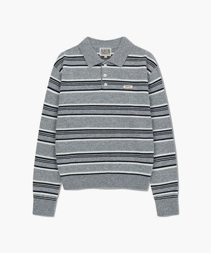 [Worn by Cha Eunwoo] Marithé et François Girbaud Regular Logo Stripe Polo Knit