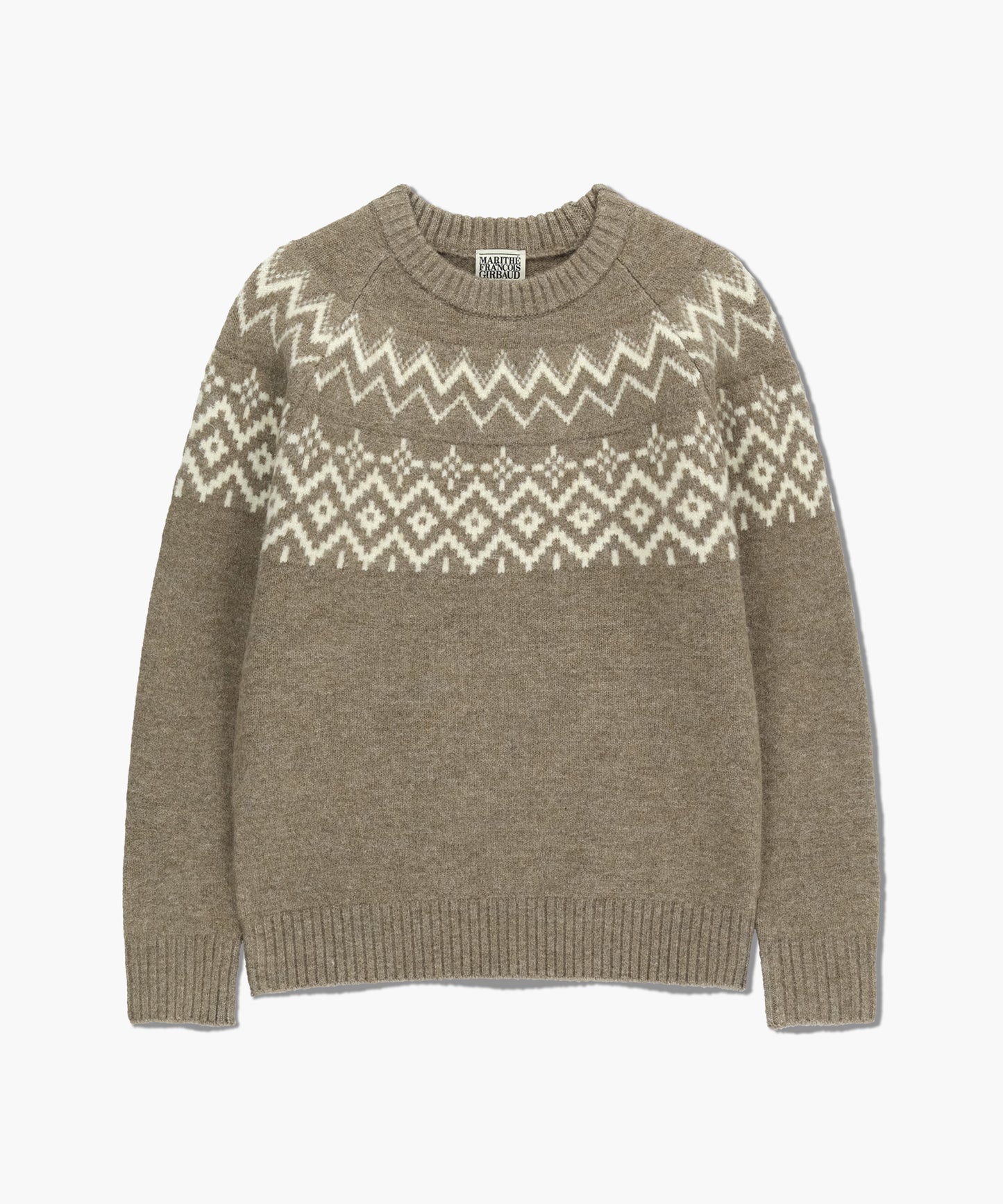 [Ch[Cha Eunwoo & Go Youn Jung Worn] Marithé et François Girbaud Fairisle Crew Neck Knit Pullover