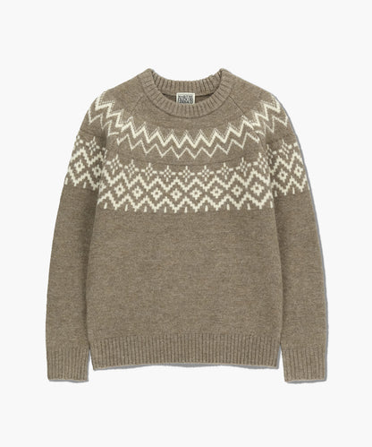 [Ch[Cha Eunwoo & Go Youn Jung Worn] Marithé et François Girbaud Fairisle Crew Neck Knit Pullover