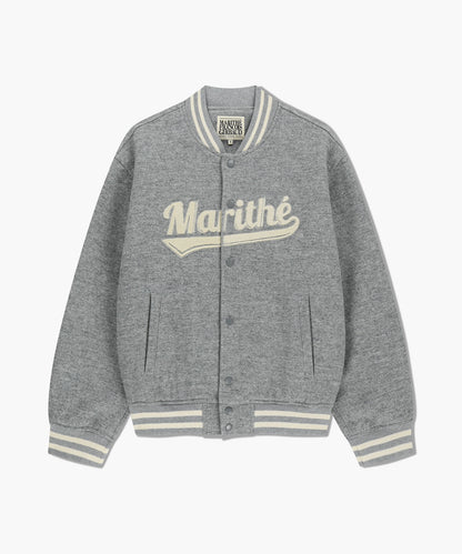 [Worn by Cha Eunwoo] Marithé et François Girbaud Logo Point Wool Varsity Jacket