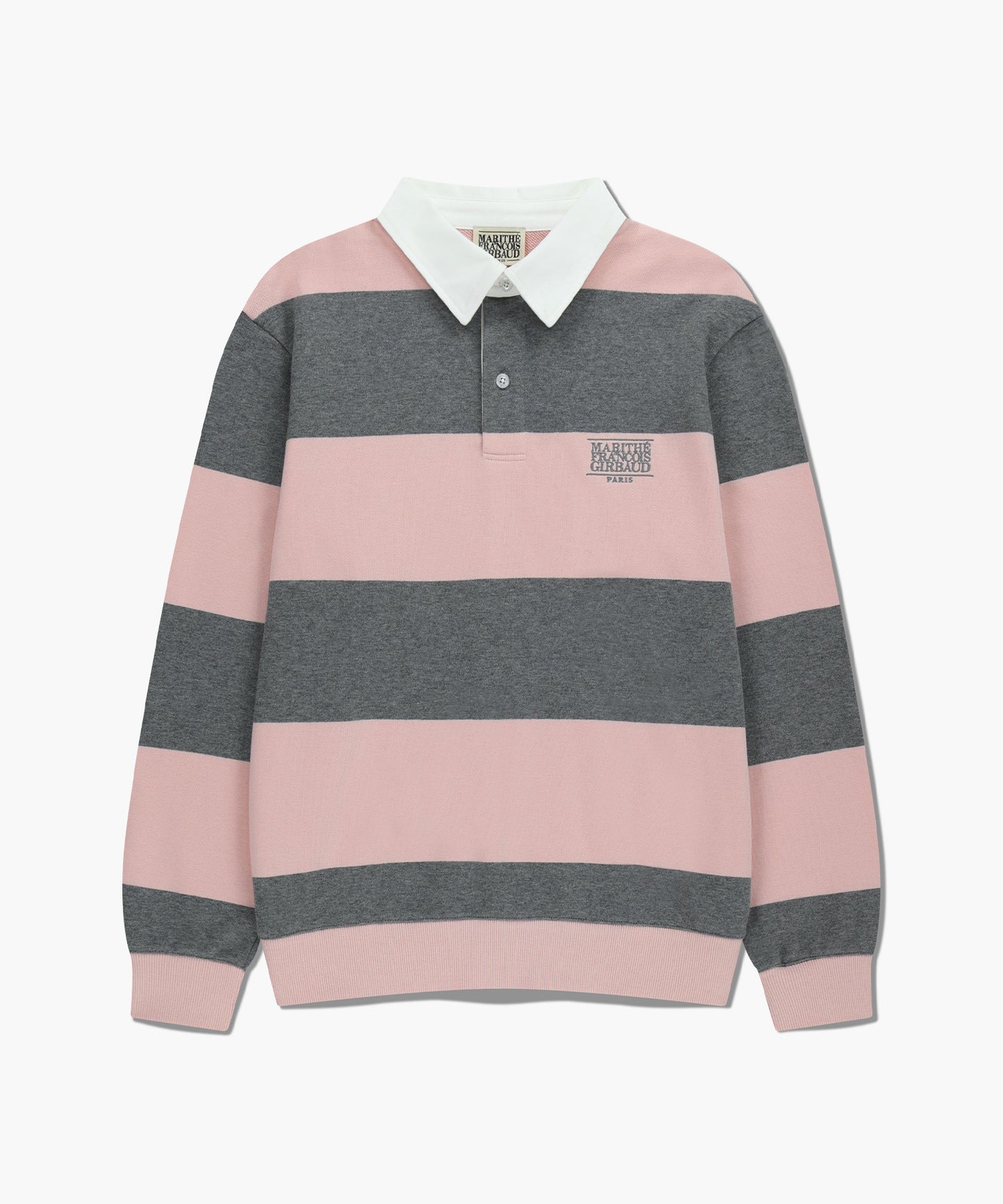 [Cha Eunwoo & Go Youn Jung Worn] Marithé et François Girbaud Classic Logo Stripe Rugby Sweatshirt