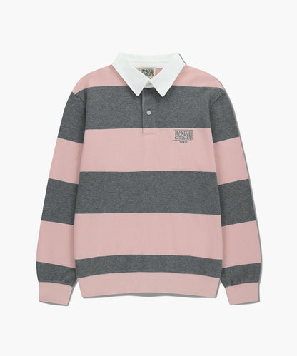 [Cha Eunwoo & Go Youn Jung Worn] Marithé et François Girbaud Classic Logo Stripe Rugby Sweatshirt