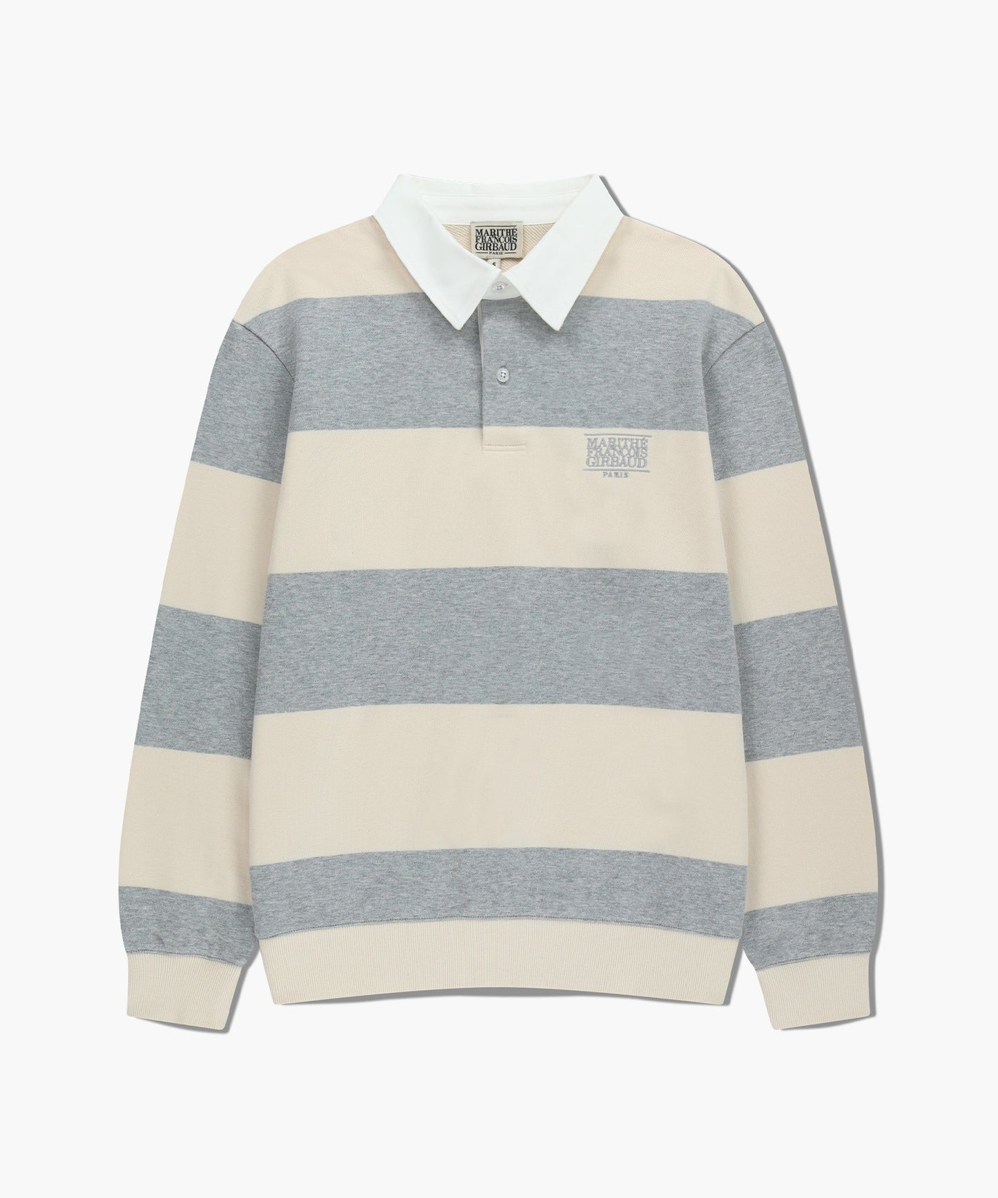 [Cha Eunwoo & Go Youn Jung Worn] Marithé et François Girbaud Classic Logo Stripe Rugby Sweatshirt