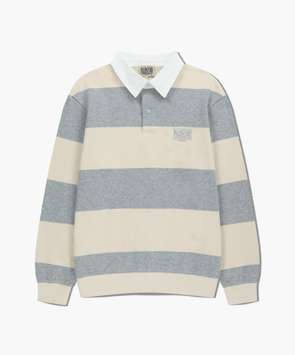 [Cha Eunwoo & Go Youn Jung Worn] Marithé et François Girbaud Classic Logo Stripe Rugby Sweatshirt
