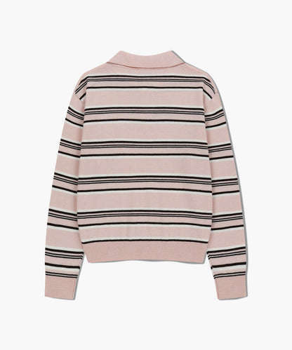 [Worn by Cha Eunwoo] Marithé et François Girbaud Regular Logo Stripe Polo Knit