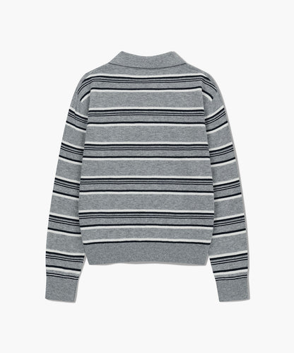 [Worn by Cha Eunwoo] Marithé et François Girbaud Regular Logo Stripe Polo Knit