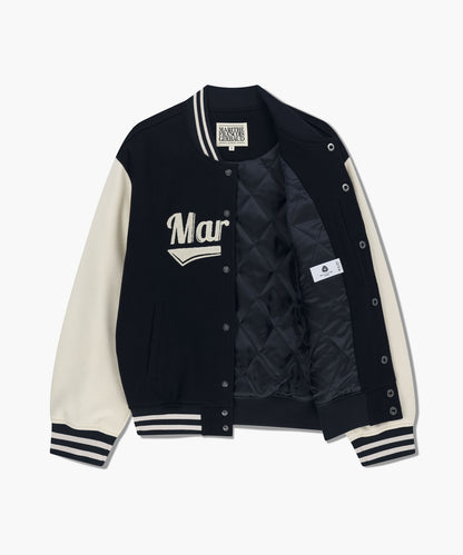 [Worn by Cha Eunwoo] Marithé et François Girbaud Logo Point Wool Varsity Jacket