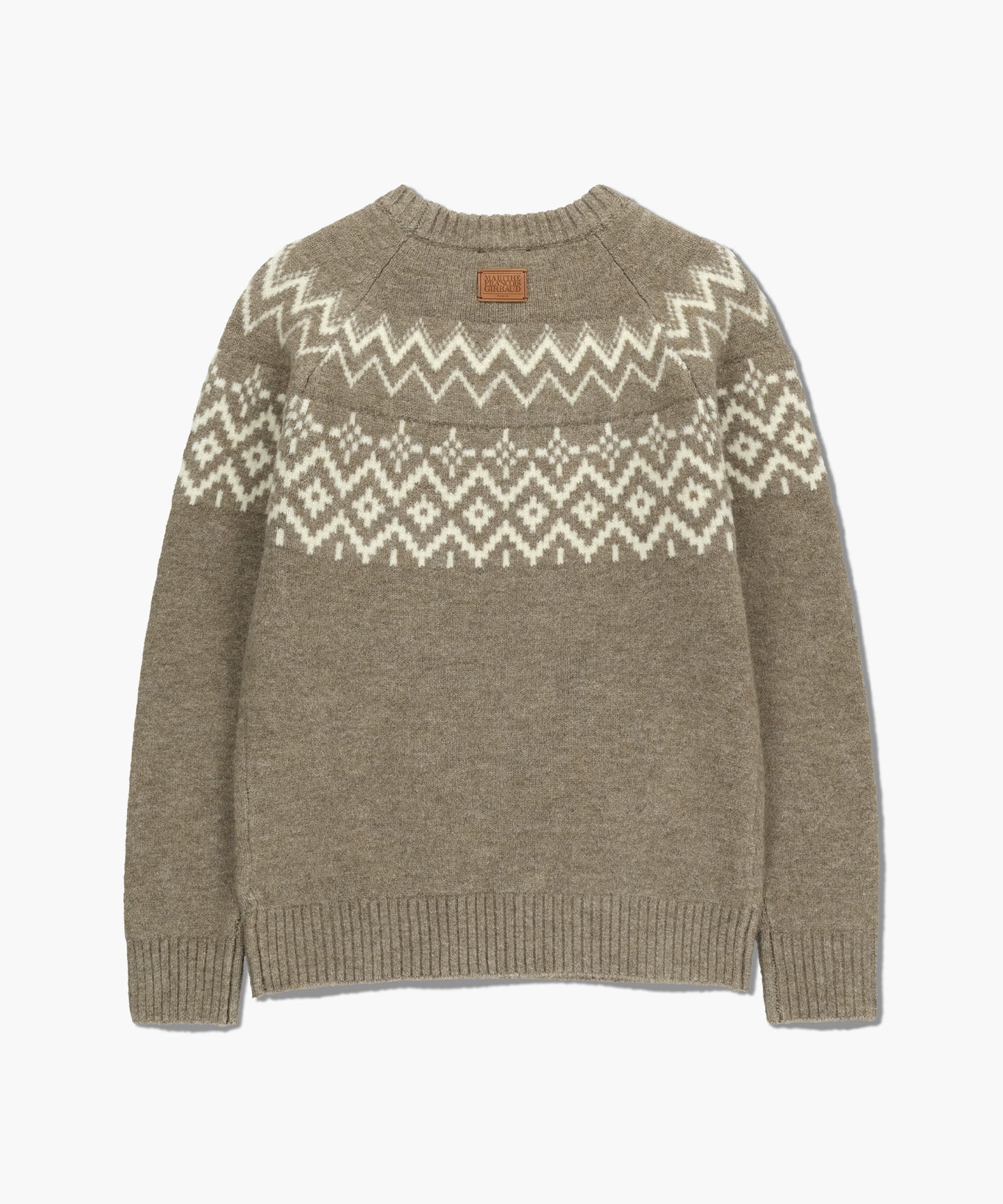 [Ch[Cha Eunwoo & Go Youn Jung Worn] Marithé et François Girbaud Fairisle Crew Neck Knit Pullover