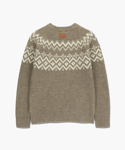[Ch[Cha Eunwoo & Go Youn Jung Worn] Marithé et François Girbaud Fairisle Crew Neck Knit Pullover