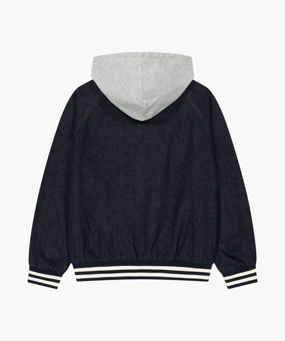 [Cha Eunwoo Worn] Marithé et François Girbaud Classic Logo Raglan Denim Varsity Jacket