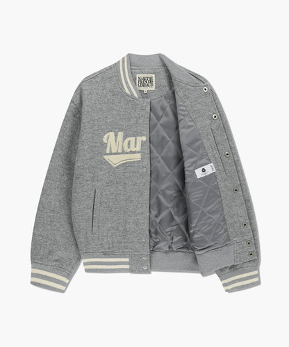 [Worn by Cha Eunwoo] Marithé et François Girbaud Logo Point Wool Varsity Jacket