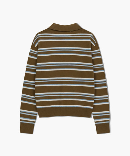[Worn by Cha Eunwoo] Marithé et François Girbaud Regular Logo Stripe Polo Knit