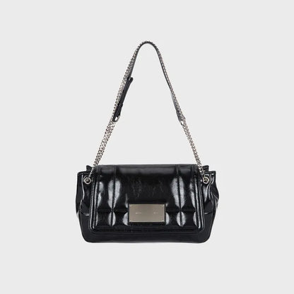 [Aespa Ningning Pick] Matin Kim Glossy Quilting Medium Bag Black