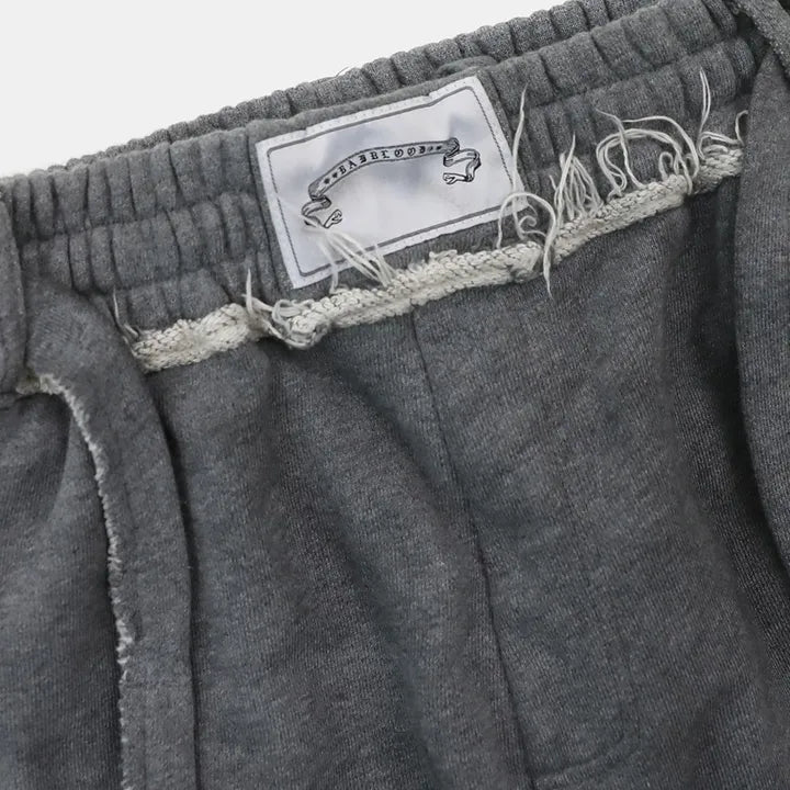 [NCT Wish Riku Worn] BAD BLOOD w-pts25-094 Raw Edge Convex Jogger - Washed Grey