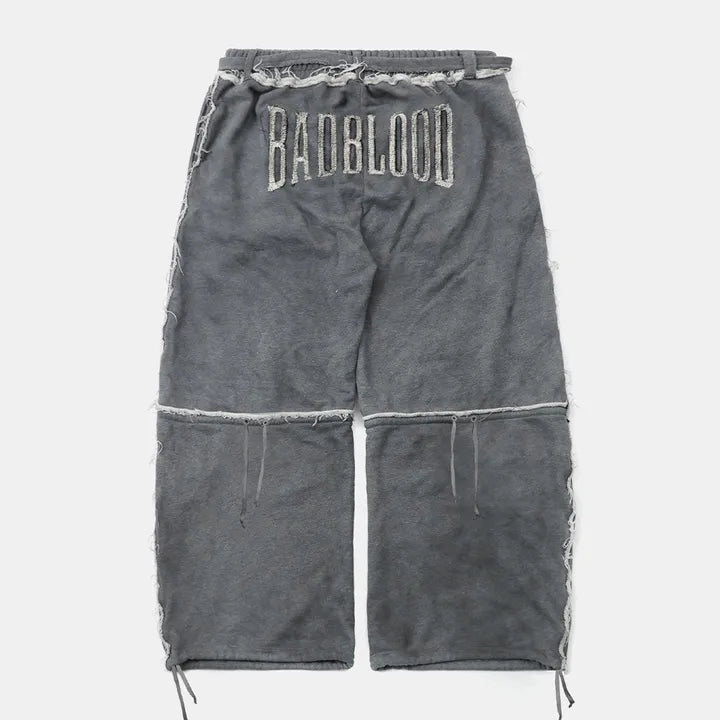 [NCT Wish Riku Worn] BAD BLOOD w-pts25-094 Raw Edge Convex Jogger - Washed Grey