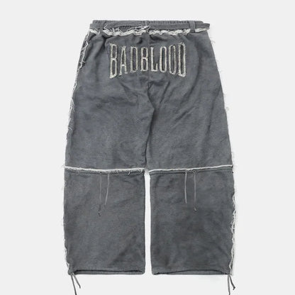 [NCT Wish Riku Worn] BAD BLOOD w-pts25-094 Raw Edge Convex Jogger - Washed Grey