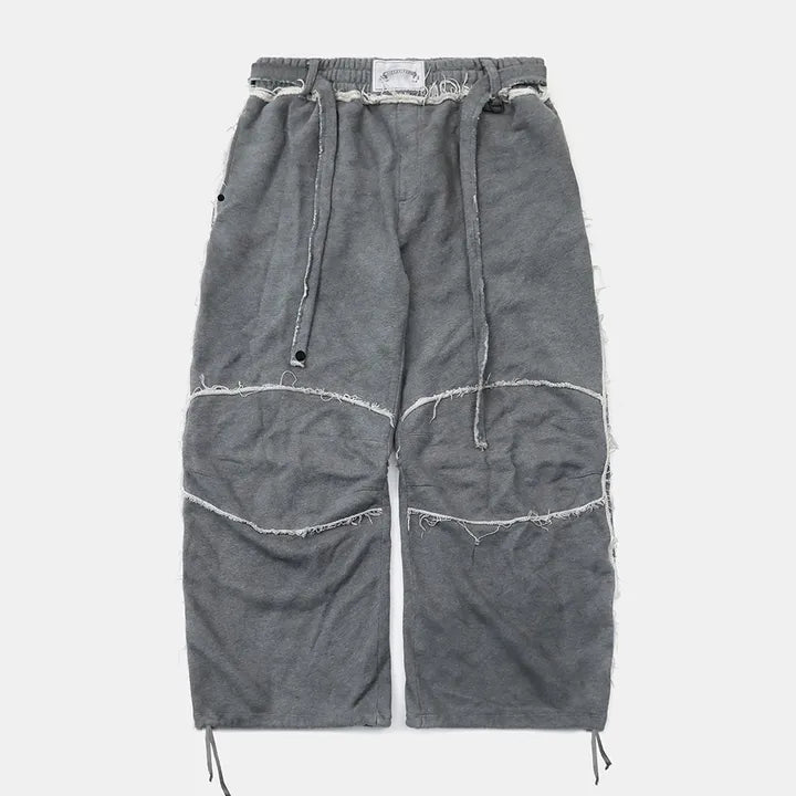 [NCT Wish Riku Worn] BAD BLOOD w-pts25-094 Raw Edge Convex Jogger - Washed Grey