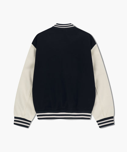 [Worn by Cha Eunwoo] Marithé et François Girbaud Logo Point Wool Varsity Jacket