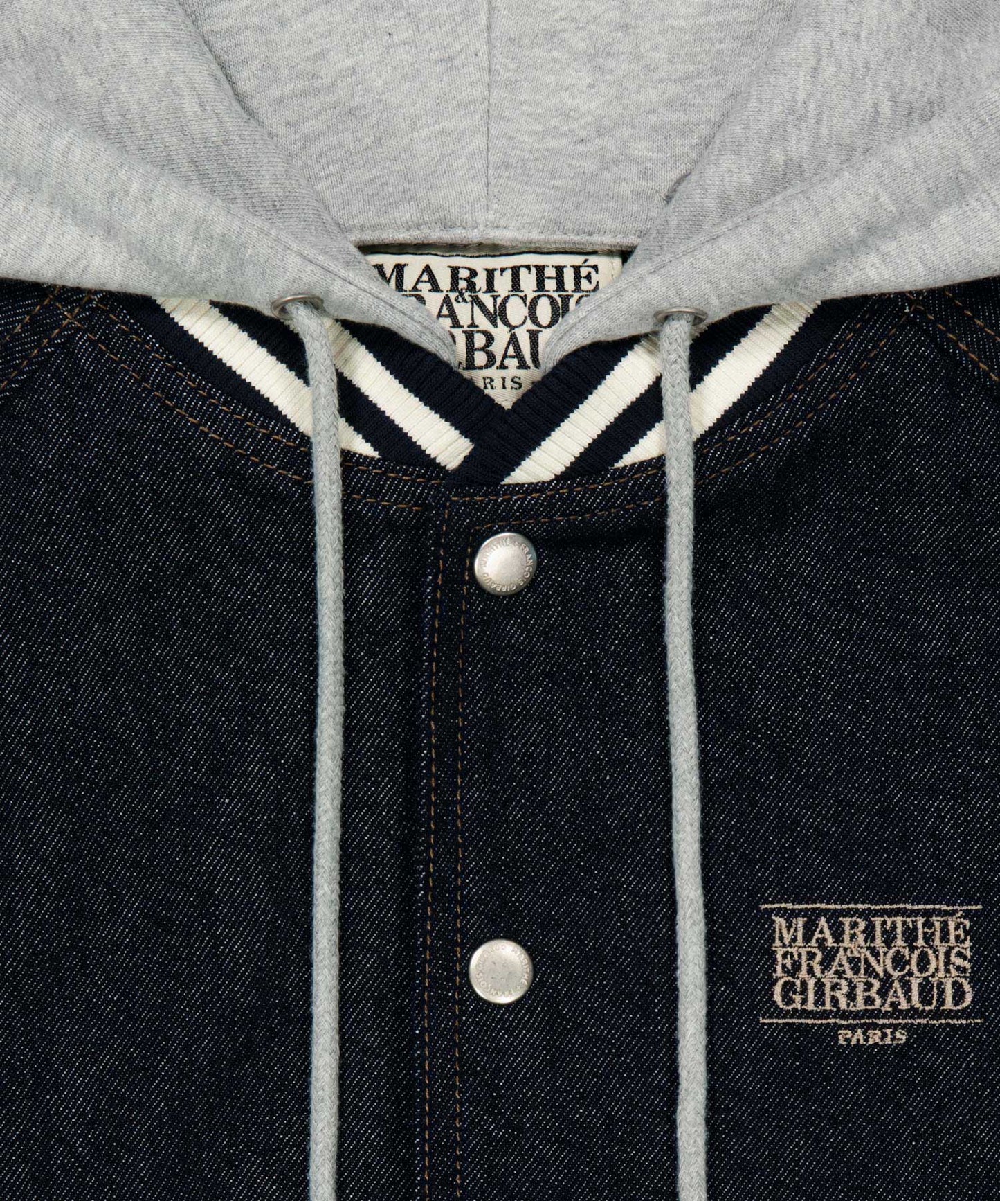 [Cha Eunwoo Worn] Marithé et François Girbaud Classic Logo Raglan Denim Varsity Jacket