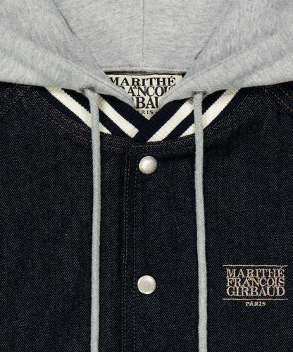 [Cha Eunwoo Worn] Marithé et François Girbaud Classic Logo Raglan Denim Varsity Jacket