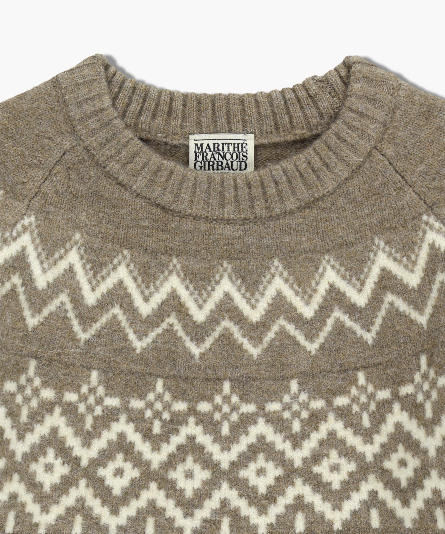 [Ch[Cha Eunwoo & Go Youn Jung Worn] Marithé et François Girbaud Fairisle Crew Neck Knit Pullover