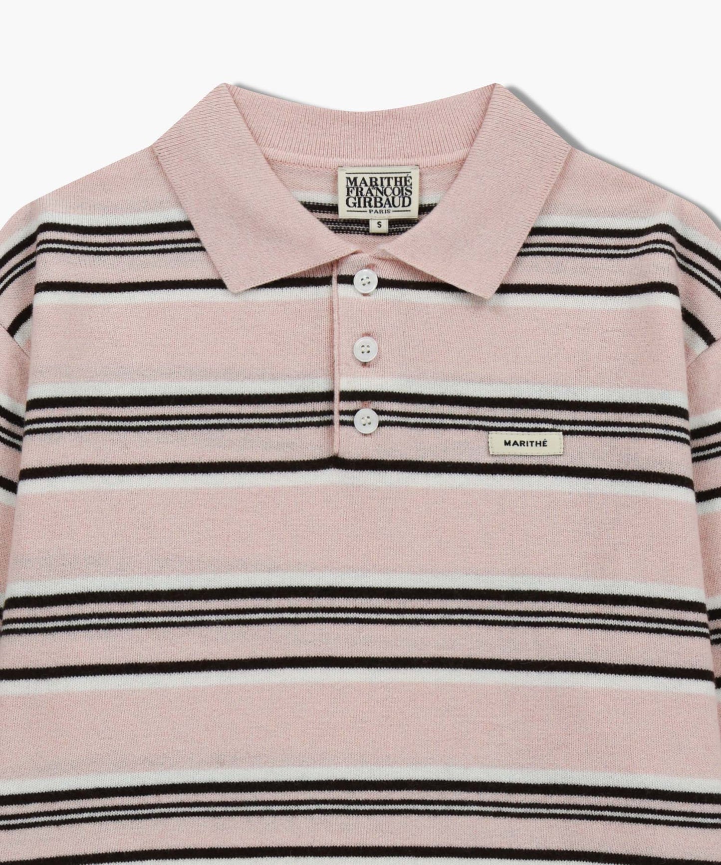 [Worn by Cha Eunwoo] Marithé et François Girbaud Regular Logo Stripe Polo Knit