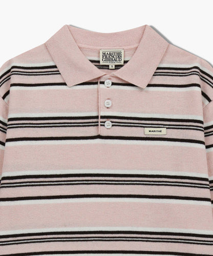 [Worn by Cha Eunwoo] Marithé et François Girbaud Regular Logo Stripe Polo Knit