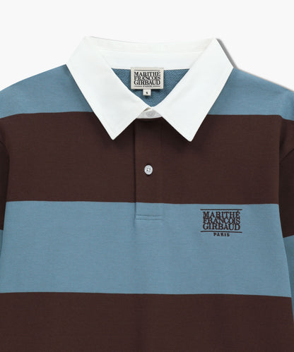 [Cha Eunwoo & Go Youn Jung Worn] Marithé et François Girbaud Classic Logo Stripe Rugby Sweatshirt