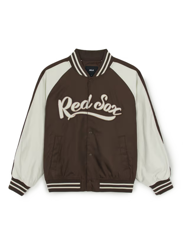 [Karina Pick] 25FW MLB Nylon Blocking Culsive Varsity Jacket Boston Red Sox