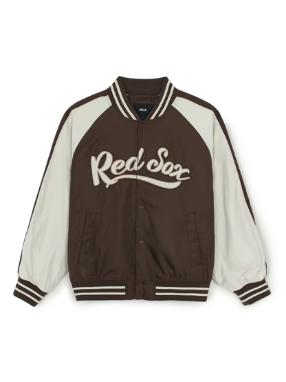 [Karina Pick] 25FW MLB Nylon Blocking Culsive Varsity Jacket Boston Red Sox