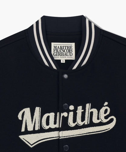 [Worn by Cha Eunwoo] Marithé et François Girbaud Logo Point Wool Varsity Jacket