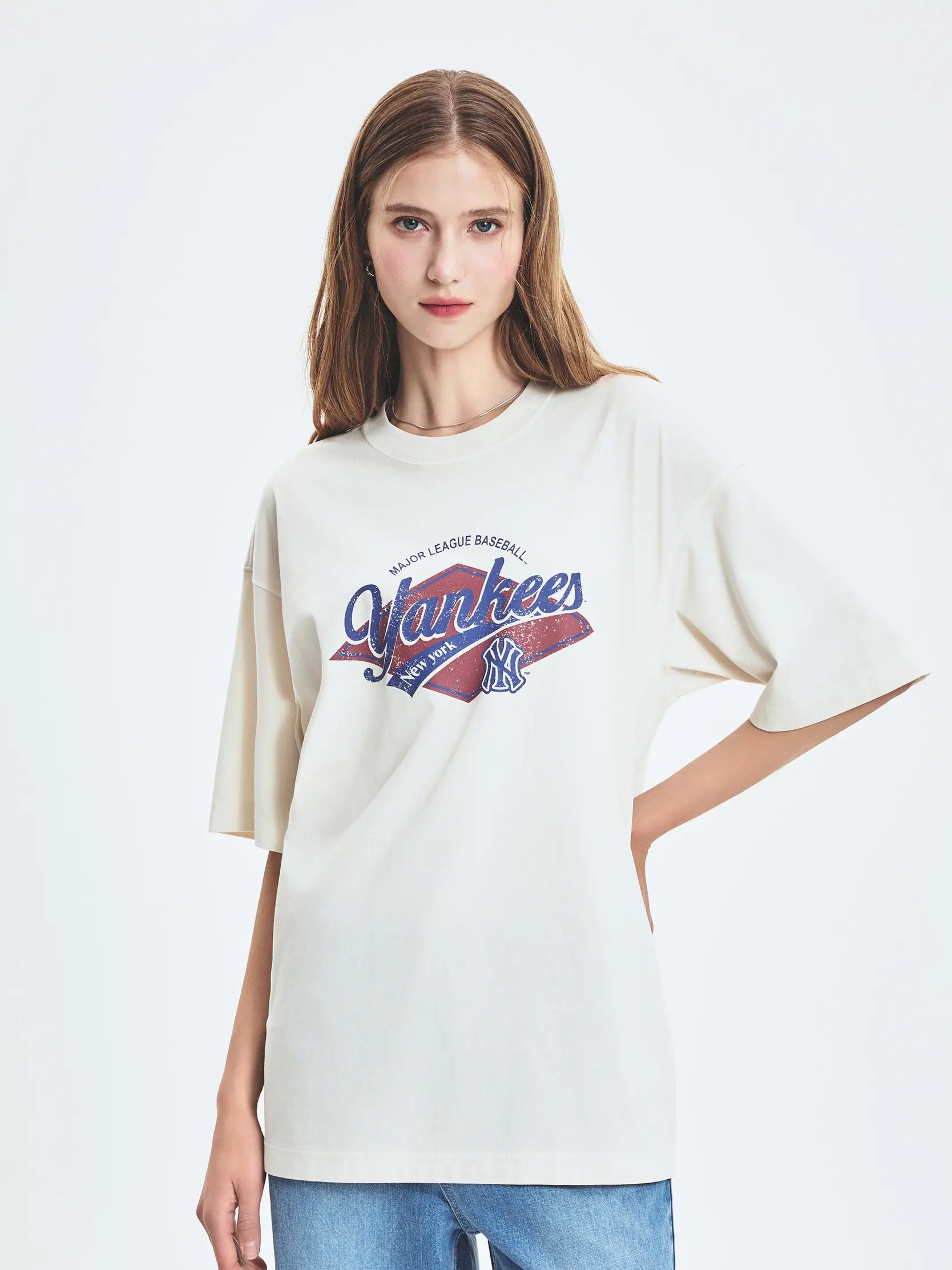 Aespa Karina PICK] MLB Varsity Vintage Washed Graphic Mega