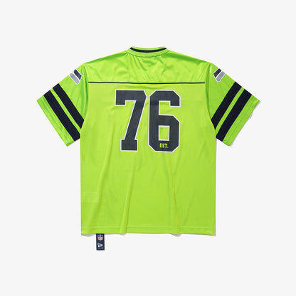 [KiiKii Haum Worn] New Era NFL Seattle Seahawks Fan Wear T-Shirt Neon Green