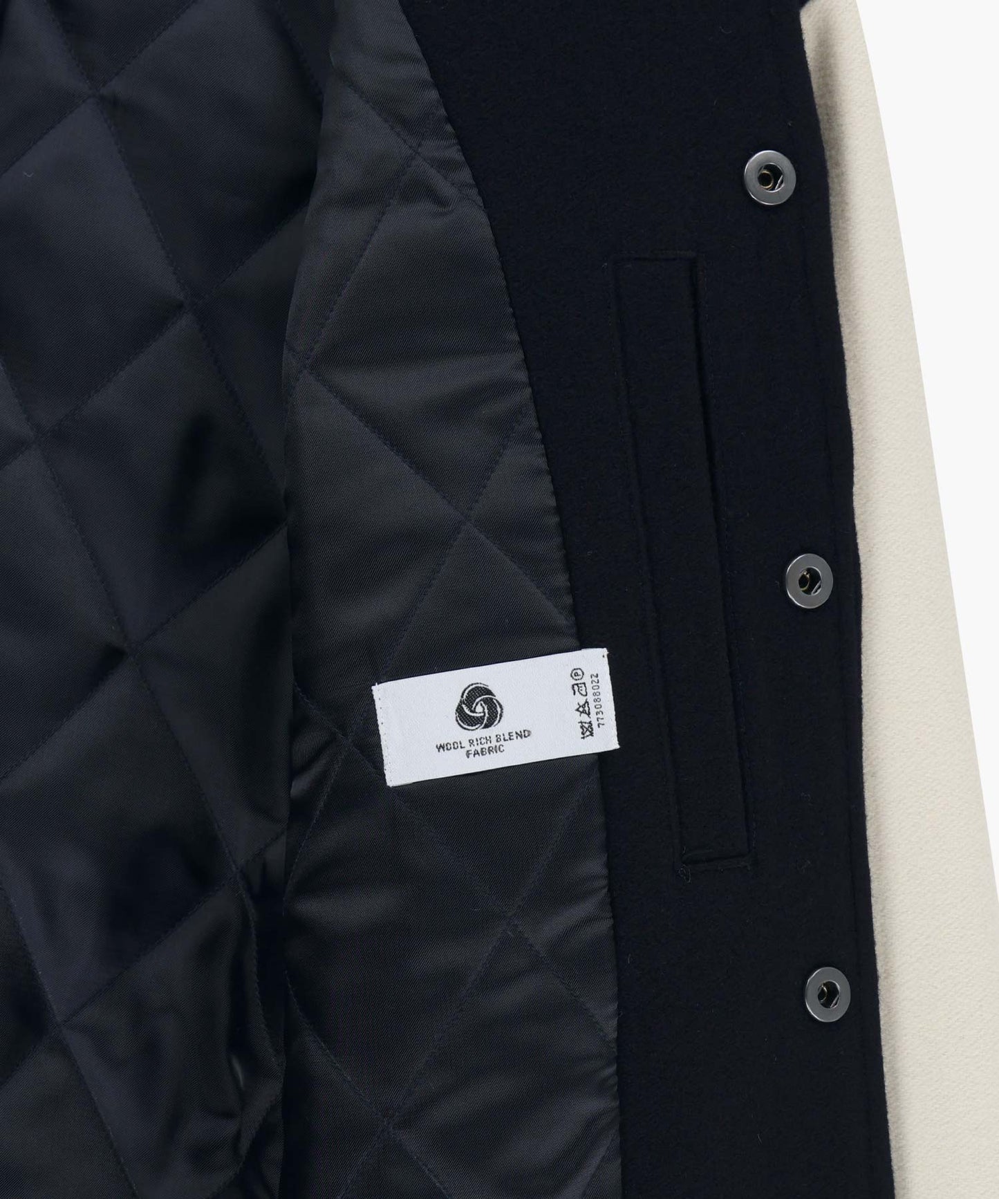 [Worn by Cha Eunwoo] Marithé et François Girbaud Logo Point Wool Varsity Jacket
