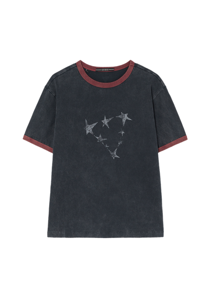 [Straykids Hyunjin Worn] 26 Summer Guess Unisex Star Ringer Short Sleeve T-shirt