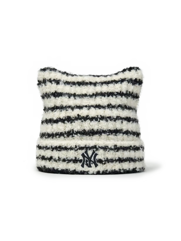 [Aespa Karina & TWS Pick] MLB Striped Meow Beanie New York Yankees