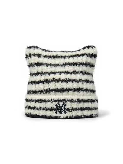 [Aespa Karina & TWS Pick] MLB Striped Meow Beanie New York Yankees