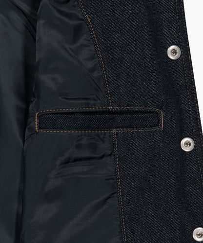 [Cha Eunwoo Worn] Marithé et François Girbaud Classic Logo Raglan Denim Varsity Jacket