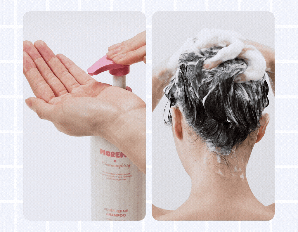 [Charmy Kitty Edition] Moremo Super Repair Shampoo 480ml Special Set (+20ml + Wristband Set Gift)