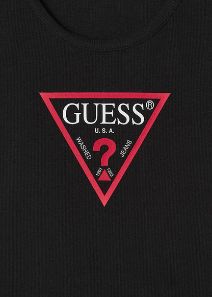 [BAE SUZY WORN] GUESS - Women's Original Triangle Ribbed Short Sleeve T-shirt
