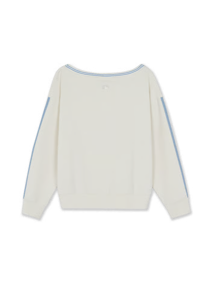 [RESCENE X MLB] 26FW Women's Varsity Lace Tape Off-Shoulder Sweatshirt