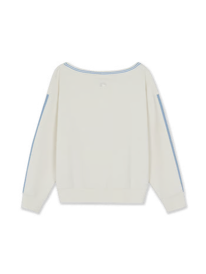 [RESCENE X MLB] 26FW Women's Varsity Lace Tape Off-Shoulder Sweatshirt